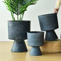 Ensemble de pots de fleurs et jardinières sur pied extra larges de style nordique pour salon et balcon, décoration simple et douce