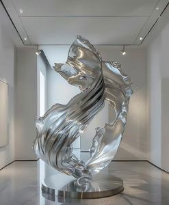 Tùy chỉnh kim loại nghệ thuật tác phẩm điêu khắc-thời trang theo chủ đề Thủ công mỹ nghệ tùy chỉnh ngoài trời thành phố vườn 304/316 SS trừu tượng tượng - Product Image 4