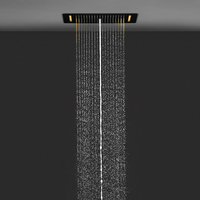 Accessoires de salle de bain noir plafond 4 fonctions robinet de douche led grand pommeau de douche cascade de pluie intelligent