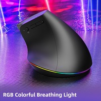 Mouse Komputer Vertikal Nirkabel Ergo Design Dual Mode 2.4GHz-BT 7 Tombol DPI Dapat Disesuaikan Baterai Isi Ulang Optik Stabil