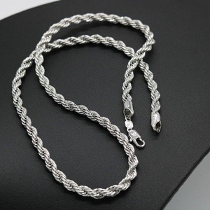 Cadermay Jewelry Silver Twisted <b>Rope</b> <b>Chain</b> Necklace 3mm 4mm 5mm 12mm Multi Layer Fashion <b>Chain</b> For Men Women - Product Image 4