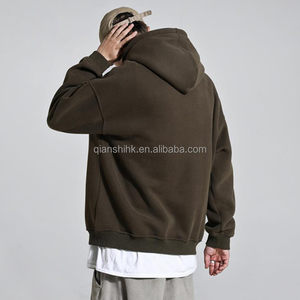 Boxy เสื้อฮู้ด400Gsm ใส่ได้ทั้งชายและหญิง, เสื้อมีฮู้ดลายขนแกะผ้าฝ้าย100% - Product Image 3