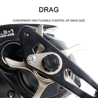 Moulinets de Baitcasting à Bobine Large et Profonde, Haute Puissance de Frein, Rapport de Transmission 6.3:1, en Fibre de Carbone, pour Pêche au Poisson-sonnette, en Mer, en Bateau, et Jigging Lent