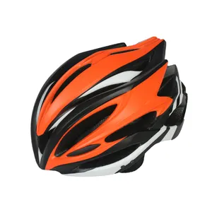 Süper spor ayarlanabilir yetişkin özel turuncu beyaz yetişkin bisiklet kask