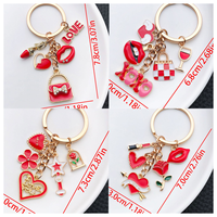 Nouveau porte-clés en forme de grande rose rouge, cœur, fleur, amour, romantique, papillon, pour femme, fille, cadeau pour la Saint-Valentin, bijoux