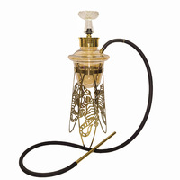 COCOYAYA Chicha Arabe de Luxe Légère en Métal Creux, Design Artistique Cigale, Scorpion, Lézard, Ensemble Complet en Option