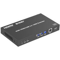 Extensor HDMI 4K USB 2.0 sobre LAN HDBaseT PoC, Cable Único CAT5e/CAT6A/CAT7, Hasta 100 m