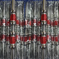 Colonne de poteau d'escalier et main courante en acier inoxydable de style européen avec accessoires en tube de cristal à motif floral pour usage intérieur/extérieur