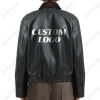 Veste en cuir PU à manches longues avec col rabattu, logo personnalisé OEM/ODM, taille plus, pour hommes, 2026