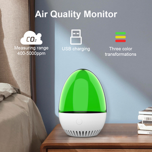 เครื่องตรวจวัดคุณภาพอากาศ CO2 แบบตั้งโต๊ะขนาดเล็กสำหรับใช้ในบ้าน รุ่นขายดี พร้อมระบบ Tuya Wifi ตรวจจับก๊าซคาร์บอนไดออกไซด์ สำหรับประเทศชิลี สเปน ฝรั่งเศส ญี่ปุ่น - Product Image 1