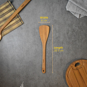 OEM Natural Eco Friendly Leora Teak Wood Spatula Sustainable Food Safe No <b>Paint</b> and Varnish Halal Customized Wood Turner Spoon - Product Image 6