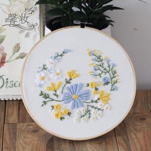 Handmade DIY Cartoon Plant Embroidery Set with Customizable Size-High Quality Textile Fabric