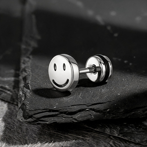 <span class=keywords><strong>Orecchini</strong></span> a perno impermeabili in acciaio chirurgico 316L PVD oro, stile Y2K, con faccina sorridente, <span class=keywords><strong>per</strong></span> piercing alla cartilagine e al <span class=keywords><strong>trago</strong></span>, gioielli singoli <span class=keywords><strong>per</strong></span> <span class=keywords><strong>uomo</strong></span> e donna - Product Image 4