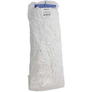 Boardwalk BWK724RCT 24 Onzas Cabezal de Mopa Plana de Rayón Blanco con Extremos Cortados para Uso en Húmedo, 12 Unidades/Caja - Product Image 3