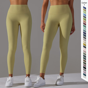 Leggings de sport avec logo personnalisé, 75% nylon, 25% élasthanne, effet push-up, contrôle du <span class=keywords><strong>ventre</strong></span>, pantalon de yoga <span class=keywords><strong>pour</strong></span> la salle de sport, le fitness et l'entraînement - Product Image 1