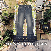 Pantalon évasé vintage de haute qualité pour homme, décontracté, ample, en jean boutonné, délavé clair, style streetwear, coupe baggy, printemps-hiver