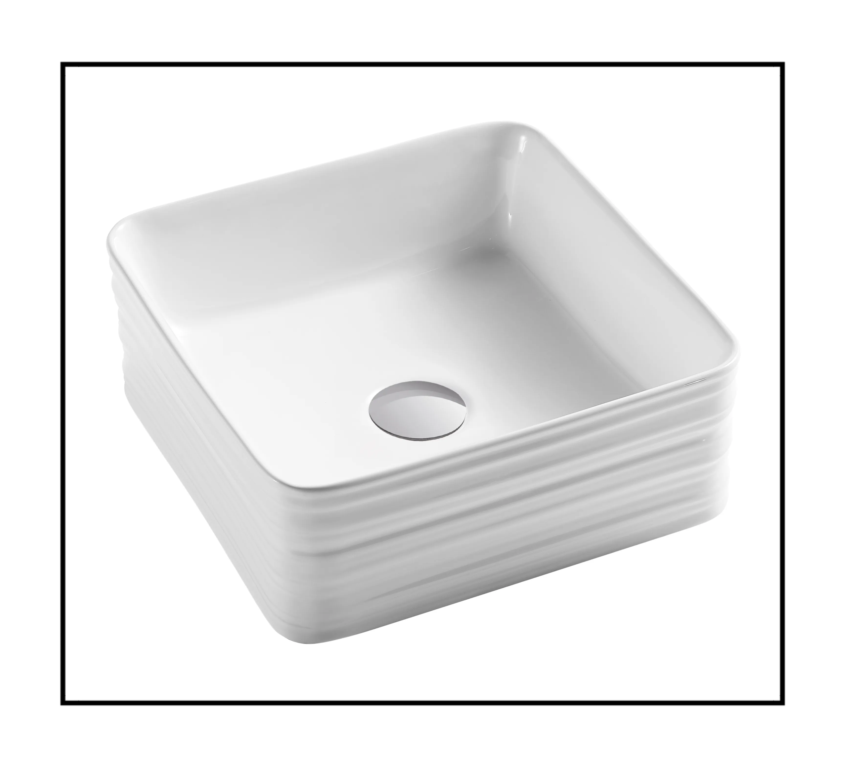 Chinese Factory Wash Basin Popular Sanitary Ware Bathroom lavamanos Square Shape Ceramic Washbasin Sink