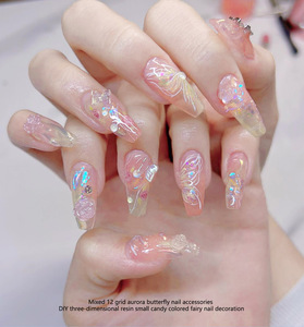 Nuevo Estilo, Decoraciones de Uñas de Mariposa de Lujo con 12 Rejillas, Accesorios 3D de Resina y Vidrio para Arte de Uñas DIY, Manicura, Venta al por Mayor - Product Image 5