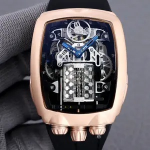 비즈니스 손목 시계 남성 브랜드 시계 슈퍼 클론 디자인 시계 기계식 부가티 시계