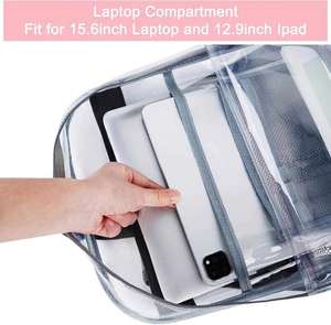 Clear Plastic <b>Extra</b> <b>Large</b> PVC Backpack Heavy Duty TPU See-Through Transparent for Girls - Product Image 2