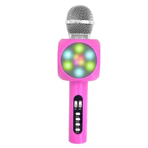 Altavoz inalámbrico con luz Led, Mini micrófono de Karaoke para cantar música