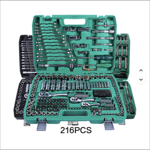 216 Pcs <b>Chrome</b> Vanadium Steel Hand Tool Kit Metric Ratchet Socket Wrench Automotive Mechanical Repairs Set Hard PL-216 High-Qual - Product Image 6