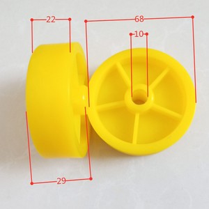 Roue pivotante en plastique jaune Wanbang 68x10x29mm, rouleau en nylon pour chariot et usage universel - Product Image 1