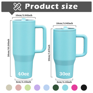 Gobelet <span class=keywords><strong>personnalisé</strong></span> de 40 oz avec poignée et couvercle à paille rabattable, en acier inoxydable à double paroi, isolé sous vide, tasse de voyage de 40 oz - Product Image 2