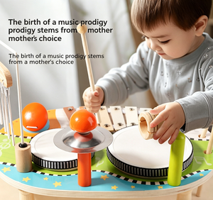 Jouet musical de table pour bébé, <span class=keywords><strong>instrument</strong></span> de percussion pour enfants, <span class=keywords><strong>kit</strong></span> de tambourinage et de tapotement pour l'éveil musical, tambours à main - Product Image 3