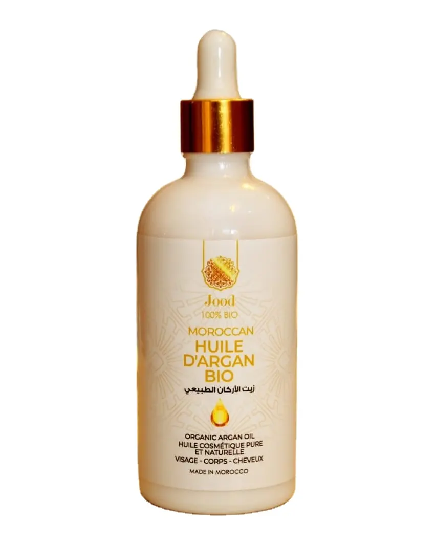 Jood Huile d'Argan du Maroc 100% pure Biologique. Huile essentielle d'argan pour cheveux, peau, visage et corps