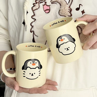 Tasse à café en porcelaine émaillée de 350 ml, cadeau pour couple, tasse à espresso réutilisable en céramique pour le thé/le lait/le latte