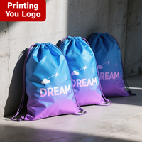 Sac de sport extérieur en polyester personnalisable avec logo, sac à dos à cordon en nylon, sac à bandoulière