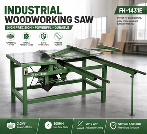 Sierra de Panel para Trabajos Industriales en Madera FH-1431E Tayo, Motor de 1.5KW, Hoja de 305MM, Corte Ajustable 90/45, Estructura Resistente - Product Image 1