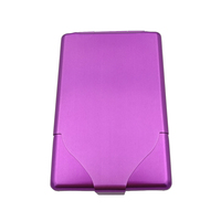 Boîte à cigarettes en aluminium violette, fine et légère, étui métallique de poche pour femmes