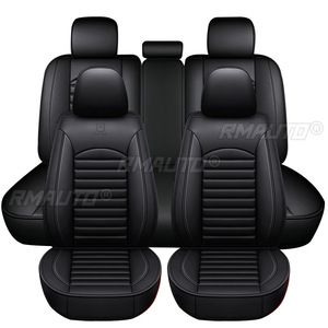 Housses de siège auto 5 places, coussins de siège, protection en cuir PU, housse de siège auto complète, ajustement universel, accessoires intérieurs - Product Image 1