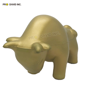 Golden Bull Shape Stress Relief Toy Anti-Stress Squishy <b>Ball</b> Unisex PU Foam with Custom Logo Printing - Product Image 2