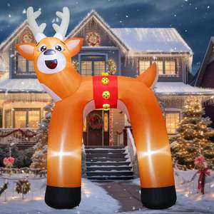 Vente en gros COMIN 14 pieds arche de renne gonflable LED intégrées décorations de jardin de pelouse de cour de noël décorations de fête - Product Image 5