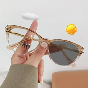 Occhiali fotocromatici in plastica metallizzato piccolo occhio di gatto trasparente ragazze femmina Anti-Reflet Anti Bluelight 2025 - Product Image 4