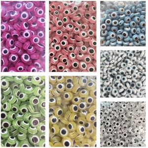 Turkish Evil Eye <b>Beads</b> Flat Round <b>Plastic</b> Resin Jewelry Making Accessories For Bracelets Necklaces Earrings 6mm - Product Image 1