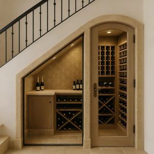 Современный модульный угловой винный шкаф-бар из массива дерева для дома и отеля, экологичный, большой вместимости, с лестницей - Product Image 5