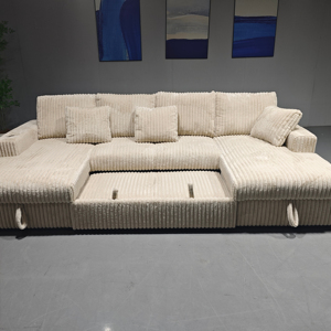 Sofá <span class=keywords><strong>Cama</strong></span> Pinzhi Home Personalizado en Corduroy <span class=keywords><strong>Blanco</strong></span> Cálido y Delicado, Sofá <span class=keywords><strong>Cama</strong></span> Moderno y Elegante para Sala de Estar y Dormitorio - Product Image 1