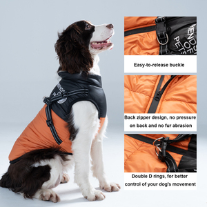 Ropa para Perros al por Mayor, Chaqueta de Invierno para Perros Grandes con Arnés, Personalizable con Logotipo, Resistente al Viento, de Poliéster - Product Image 4