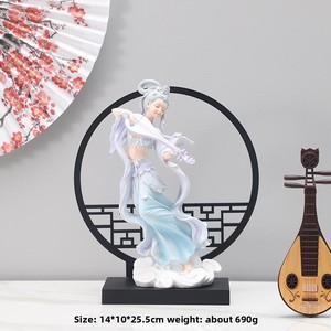 Vẽ tay nghệ thuật công chúa hình dunhuang bay <span class=keywords><strong>apsaras</strong></span> bức tượng nhựa trang trí văn hóa Trung Quốc 10 chiếc hàng loạt - Product Image 6