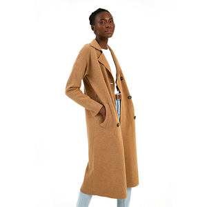 <span class=keywords><strong>Trench</strong></span> in lana lavorato a maglia lungo autunno inverno <span class=keywords><strong>donna</strong></span> di lusso personalizzato - Product Image 2