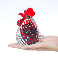 Boule de cristal écologique polie, sculptée, transparente, rouge et bleue, pour la décoration de la maison, du bureau, du Feng Shui, Noël, Nouvel An