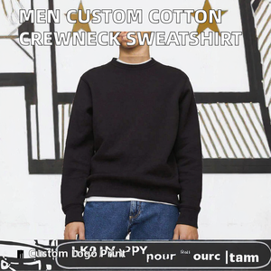<b>Men</b> Custom Crewneck Pullover <b>Sweatshirts</b> Cotton Digital Printing Regular Sleeve Autumn Knitted Loose Fit - Product Image 2
