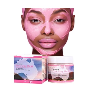 Masque à l'argile cosmétique rose pour <span class=keywords><strong>le</strong></span> <span class=keywords><strong>visage</strong></span>, teint naturellement radieux, élimination des taches, peau raffermissante, 120g, effacement des points noirs, acné - Product Image 1