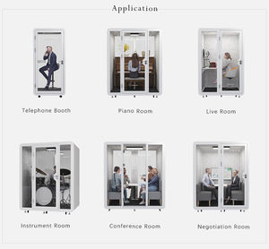 Cabine insonorisée modulaire pour bureau, poste de travail privé, cabine silencieuse pour enregistrement à domicile, réunion, réduction du bruit, montage facile - Product Image 5