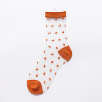 Chaussettes en soie cristal pour femmes, socquettes transparentes et fines, en maille de coton, avec motifs à pois, blanches, nouvelle mode,