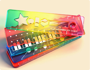 Regla de Escala de Piano con Forma de Estrella Hueca, Transparente y Acrílica, para Papelería y Diario - Product Image 5